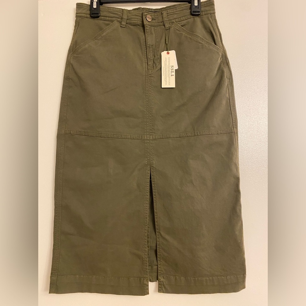 Sanctuary Military Green Long Skirt Size 26 New